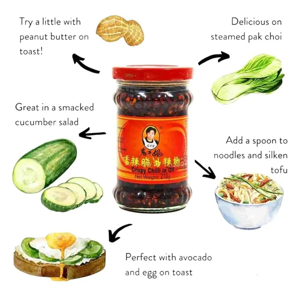 Lao_Gan_Ma_Spicy_Chili_Crisp_Oil_210G_7.41_Oz_And_Authentic_Chinese_Sauce_And_Crunchy_Oil_With_Peanuts_And_Perfect_For_Noodles,_Rice,_Dumplings_And_Stir_Fry_Pack_Of_2