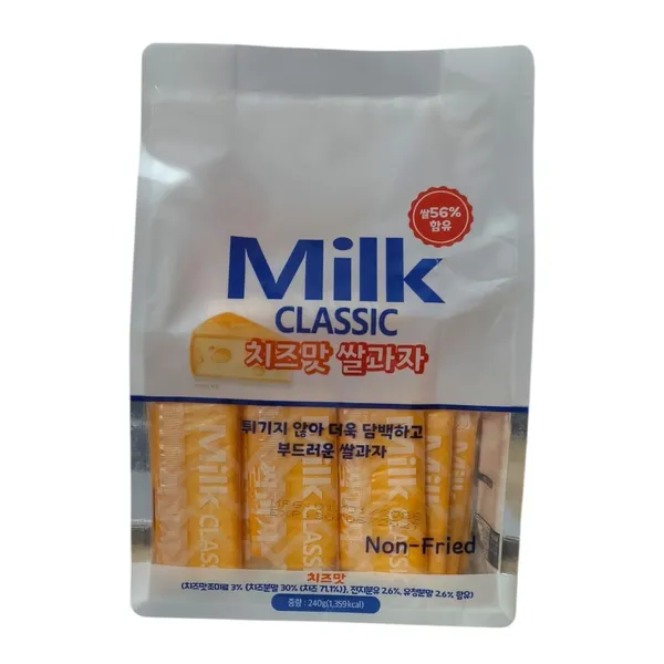 Milk_Classic_Non_Fried_Rice_Crackers_Cheese_Flavor_240G_And_Light_Crispy_Puffed_Snack_And_Low_Oil_Healthy_Snack_And_Crunchy_Rice_Chips_For_Tea_Time,_Kids_And_Adults_Pack_Of_1