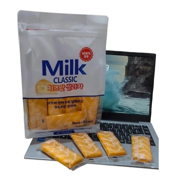 Milk_Classic_Non_Fried_Rice_Crackers_Cheese_Flavor_240G_And_Light_Crispy_Puffed_Snack_And_Low_Oil_Healthy_Snack_And_Crunchy_Rice_Chips_For_Tea_Time,_Kids_And_Adults_Pack_Of_1