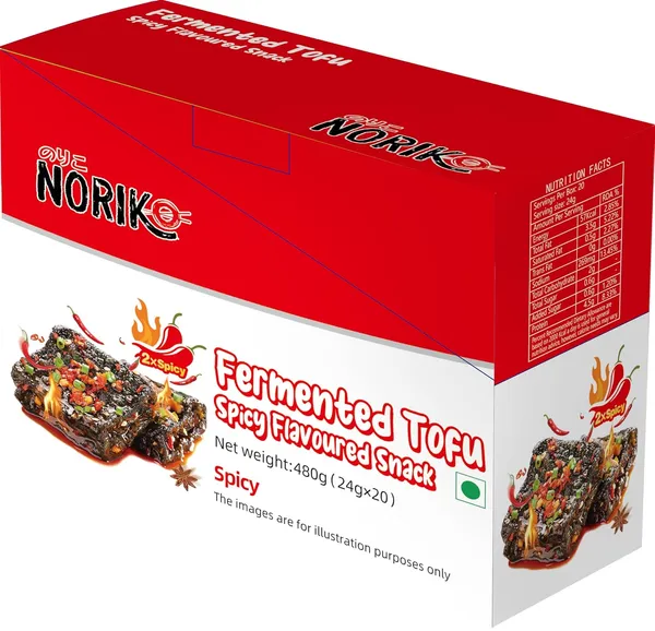 Noriko_Fermented_Tofu_Spicy_Flavoured_Snack,_Ready_To_Eat,_2X_Spicy,_24G_Pack_Of_1