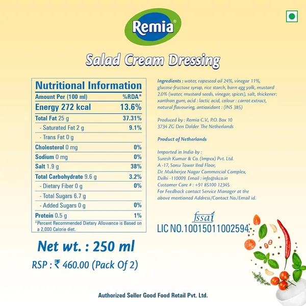 Remia_Dressing_Salad_Cream,_250G,_,_Product_Of_Netherland_Pack_Of_12