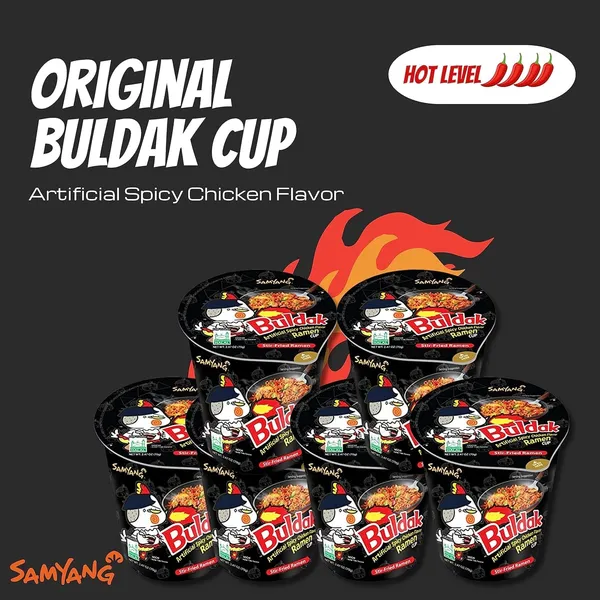 Samyang_Ramen_Korean_Hot_Chicken_Ramen_Cup_Noodle_Soup,_6_X_70_Grams_Pack_Of_6