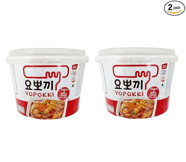 Yopokki_Sweet_And_Spicy_Rice_Cake_Bowl_Vegetarian_Korea'S_No.1_Ready_Just_10_Minute_And_And_210_Gm_Each_Pack_Of_2