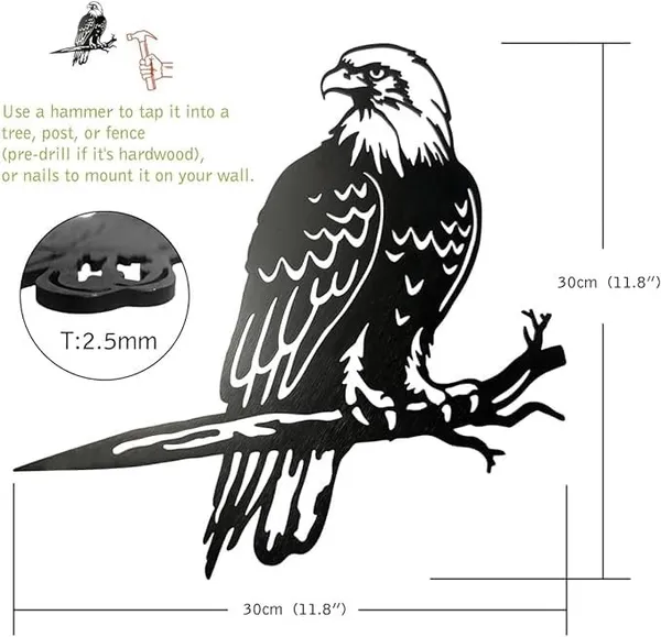 Black_Eagle_Decor_Metal_Birds_Yard_Decor_Yard_Art_Outdoor_Tree_Eagle_Statue_Outdoor_Metal_Bird_Wall_Art_Bald_Eagle_Wall_Decor_Statue_(30X30X15_Cm)