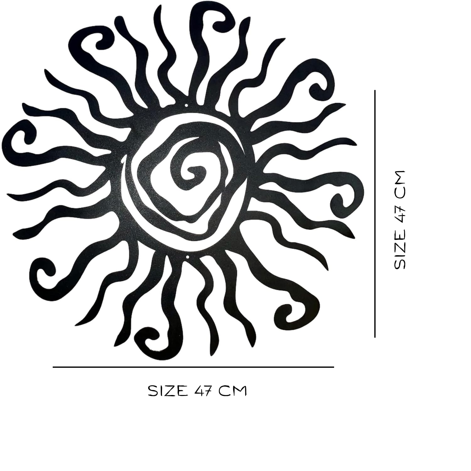 Black_Wacky_Sun_Metal_Wall_Art_|_47L_X_47W_Cm