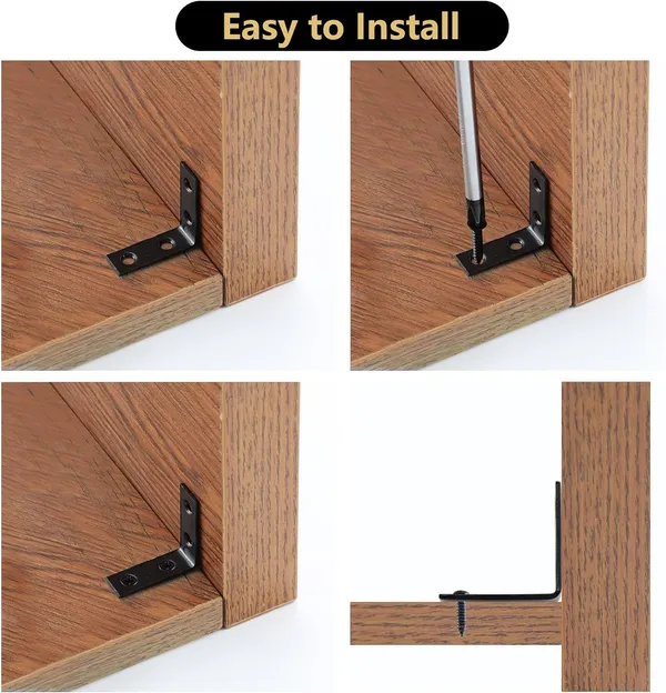 Black_Stainless_Steel_Hardware_L_Corner_Brace_Sets_1-1/2_Inch_With_Screws_|_20_Pcs_Bracket_80_Pc_Screws