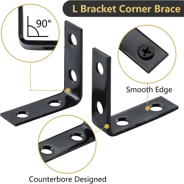 Black_Stainless_Steel_Hardware_L_Corner_Brace_Sets_1-1/2_Inch_With_Screws_|_20_Pcs_Bracket_80_Pc_Screws