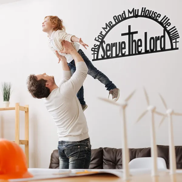 Black_As_For_Me_And_My_House_Sign_Metal_Bible_Verses_Wall_Decor_|_40_X_20_Cm