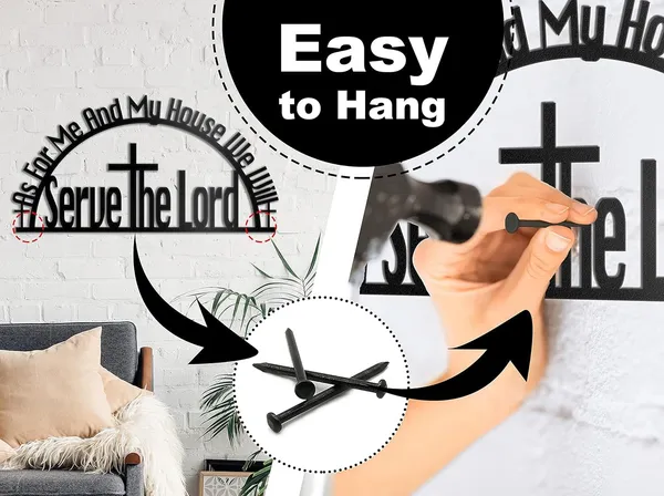 Black_As_For_Me_And_My_House_Sign_Metal_Bible_Verses_Wall_Decor_|_40_X_20_Cm