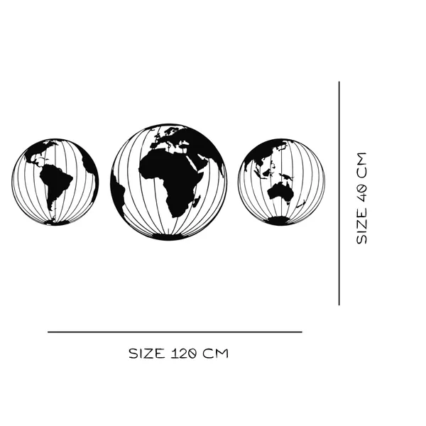 Black_Three_Round_Metal_World_Map_Globes_Wall_Art_|_35L_X_35W_Cm