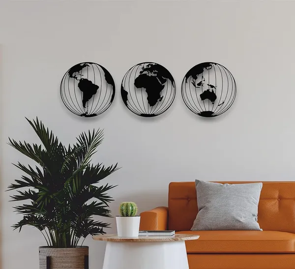 Black_Three_Round_Metal_World_Map_Globes_Wall_Art_|_35L_X_35W_Cm