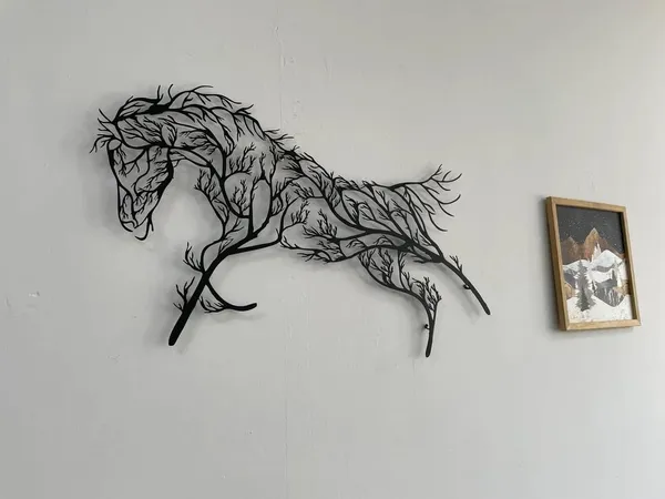 Black_Metal_Wall_Art_Geometric_Horse_And_Tree_Decor_|_58L_X_35W_Cm