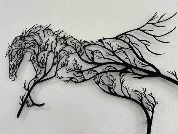 Black_Metal_Wall_Art_Geometric_Horse_And_Tree_Decor_|_58L_X_35W_Cm