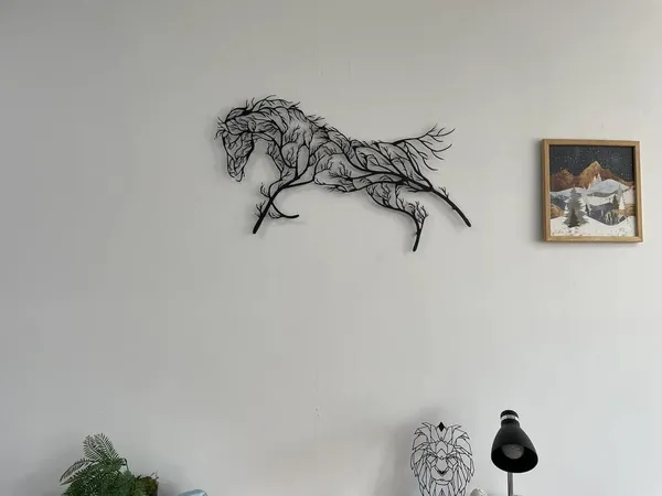 Black_Metal_Wall_Art_Geometric_Horse_And_Tree_Decor_|_58L_X_35W_Cm