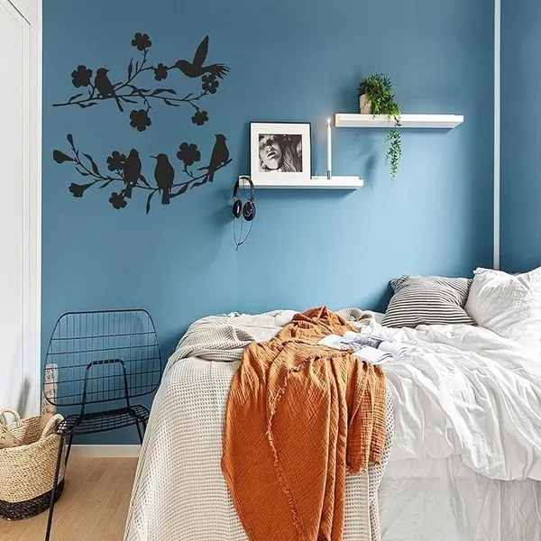 Black_2_Pieces_Metal_Birds_Wall_Art_Decor_On_Branch_Metal_Birds_Silhouette_Wall_Sculpture_Leaves_Flowers_And_Metal_Art_Wall_Decor_For_Home_Garden_Balcony_Indoor_Outdoor_Decor-Flower_(40X18X15_Cm_)