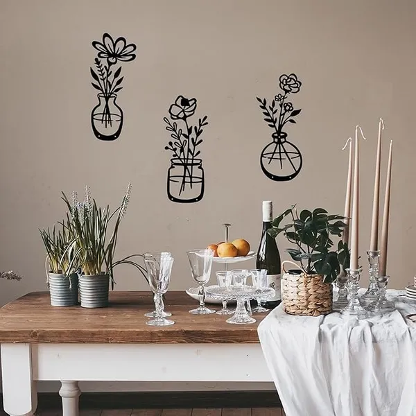 Black_3_Pieces_Metal_Flowers_Wall_Decor_|_38L_X_15W_Cm