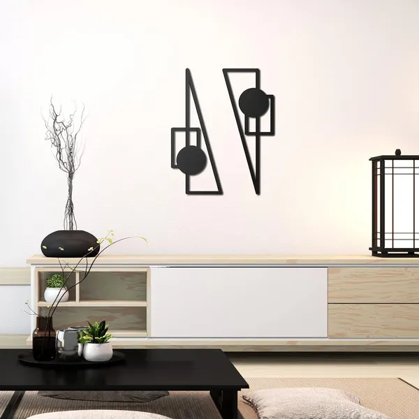 Black_2_Pcs_Small_Metal_Abstract_Wall_Art_|_40L_X_16W_Cm