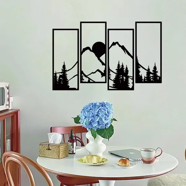 Black_Metal_Sunset_Mountain_Forest_Wall_Decor_Set_Of_4_|_40L_X_17W_Cm