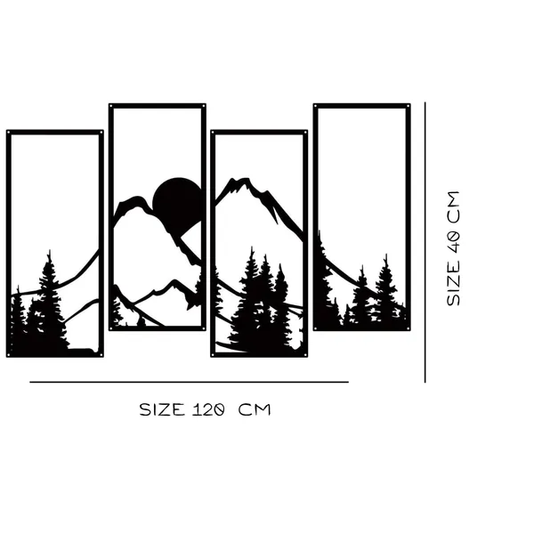 Black_Metal_Sunset_Mountain_Forest_Wall_Decor_Set_Of_4_|_40L_X_17W_Cm