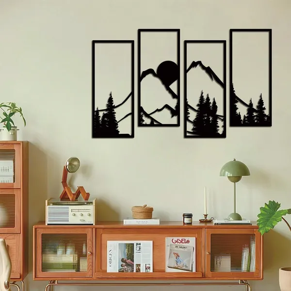 Black_Metal_Sunset_Mountain_Forest_Wall_Decor_Set_Of_4_|_40L_X_17W_Cm