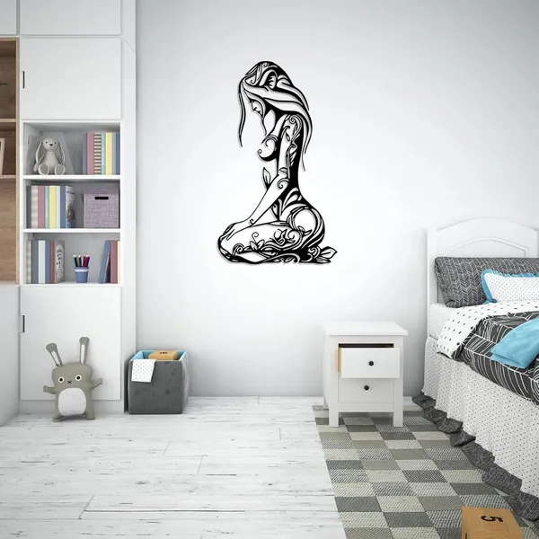 Black_Metal_Woman_Wall_Decor_|_60X_35_Cm