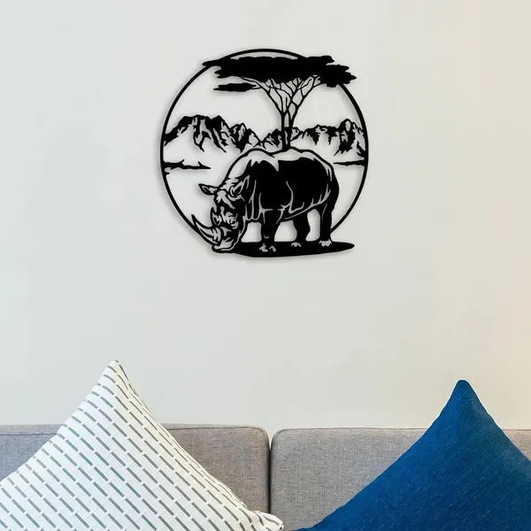 Black_Rhinoceros_Metal_Wall_Art_|_60L_X_60W_Cm