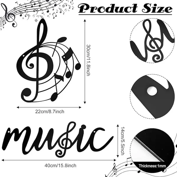 Black_2_Pieces_Music_Metal_Wall_Decor_Treble_Clef_And_Music_Notes_Decor_Theme_Note_Metal_Sign_Wall_Hanger_Home_Decor_Wall_Decor_For_Living_Room,_Bedroom_Porch(35X30X15_Cm)
