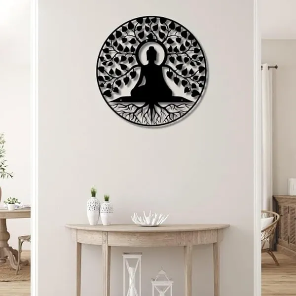 Black_Buddha_Round_Wall_Art,_Powder_Coated_Wall_Art,_Iron_Laser_Cut_Frame_Wall_Decoration_Cutout,_Hanging_-_Home,_Bedroom,_Living_Area,_Office,_Cafe_Decor_(40X40X15_Cm)