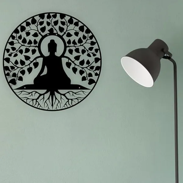 Black_Buddha_Round_Wall_Art,_Powder_Coated_Wall_Art,_Iron_Laser_Cut_Frame_Wall_Decoration_Cutout,_Hanging_-_Home,_Bedroom,_Living_Area,_Office,_Cafe_Decor_(40X40X15_Cm)