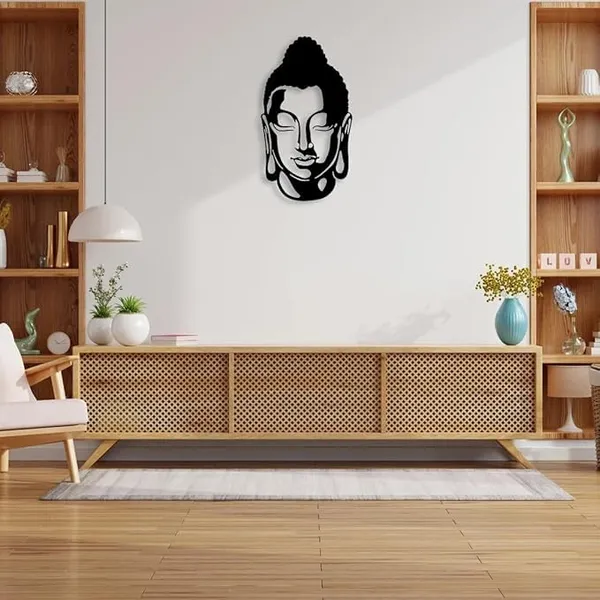 Black_Metal_Buddha_Sculpture_Wall_Art_|_54L_X_20W_Cm