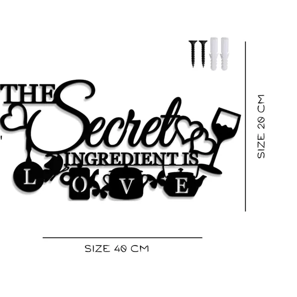 Black_The_Secret_Ingredient_Is_Love_Metal_Wall_Art_Sign_|_20L_X_40W_Cm