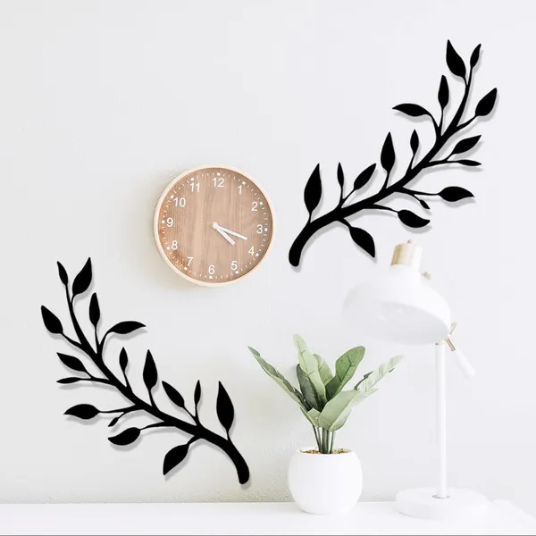 Black_2_Pieces_Metal_Tree_Leaf_Wall_Decor_|_37L_X_18W_Cm