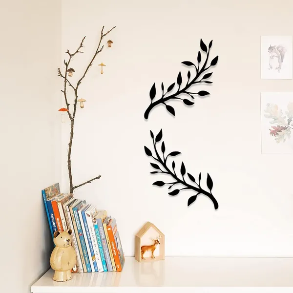 Black_2_Pieces_Metal_Tree_Leaf_Wall_Decor_|_37L_X_18W_Cm