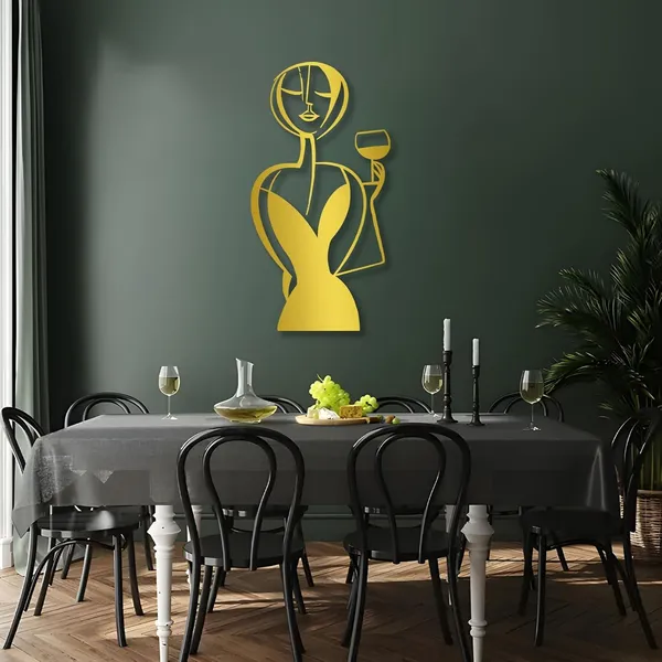 Black_Glass_Of_Wine_Girl_Metal_Wall_Art_|_58L_X_30W_Cm