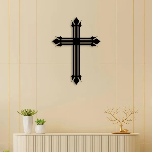 Black_Elegant_Christian_Cross_Metal_Wall_Art_|_58L_X_41W_Cm