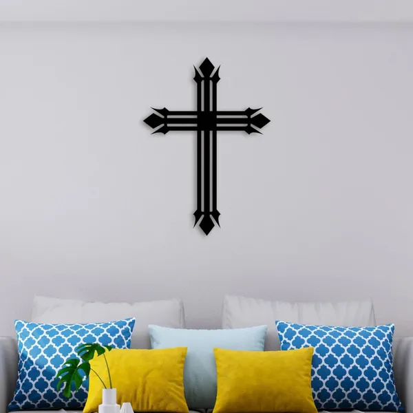 Black_Elegant_Christian_Cross_Metal_Wall_Art_|_58L_X_41W_Cm