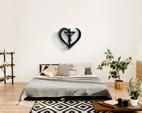 Black_Crucifixion_Of_Jesus_In_Abstract_Heart_Wall_Decor_|_42L_X_40W_Cm