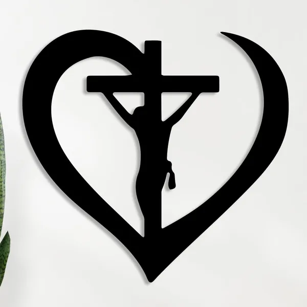 Black_Crucifixion_Of_Jesus_In_Abstract_Heart_Wall_Decor_|_42L_X_40W_Cm