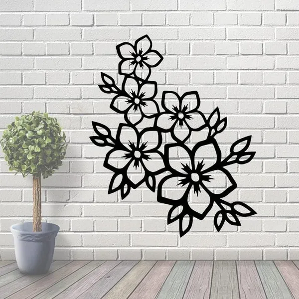 Black_Decorative_Flowers_Wall_Art_|_30L_X_30W_Cm