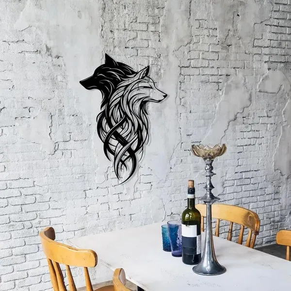 Black_Two_Wolves_Metal_Wall_Art_|_58L_X_38W_Cm