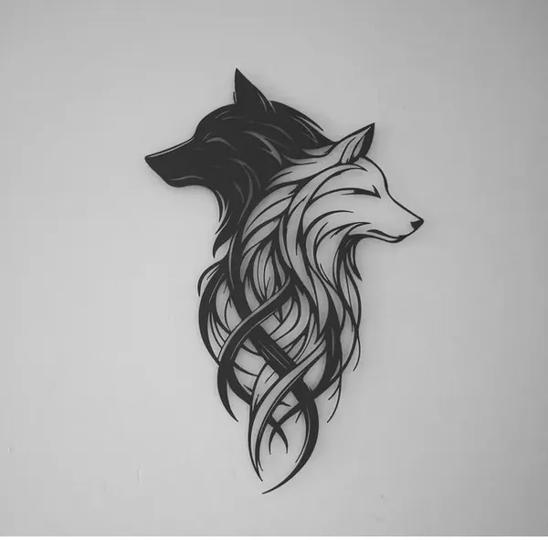 Black_Two_Wolves_Metal_Wall_Art_|_58L_X_38W_Cm
