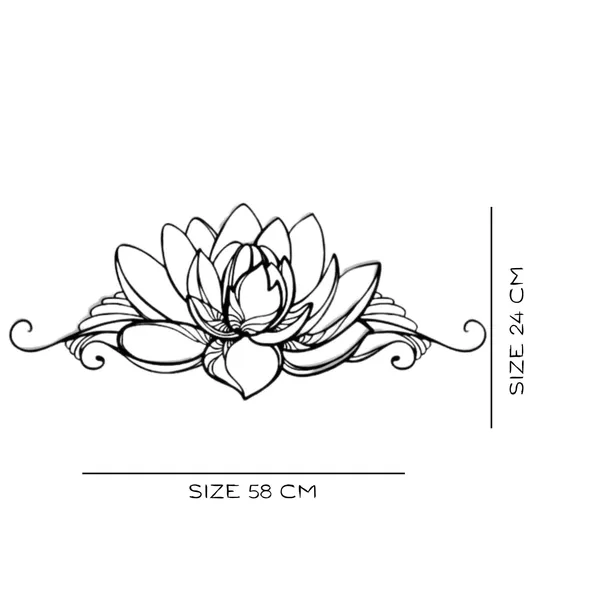 Black_Lotus_Flower_Metal_Wall_Art_|_58L_X_24W_Cm