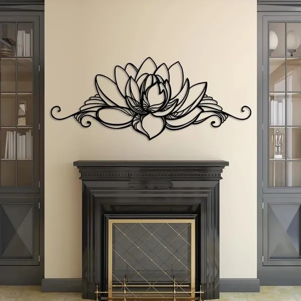 Black_Lotus_Flower_Metal_Wall_Art_|_58L_X_24W_Cm