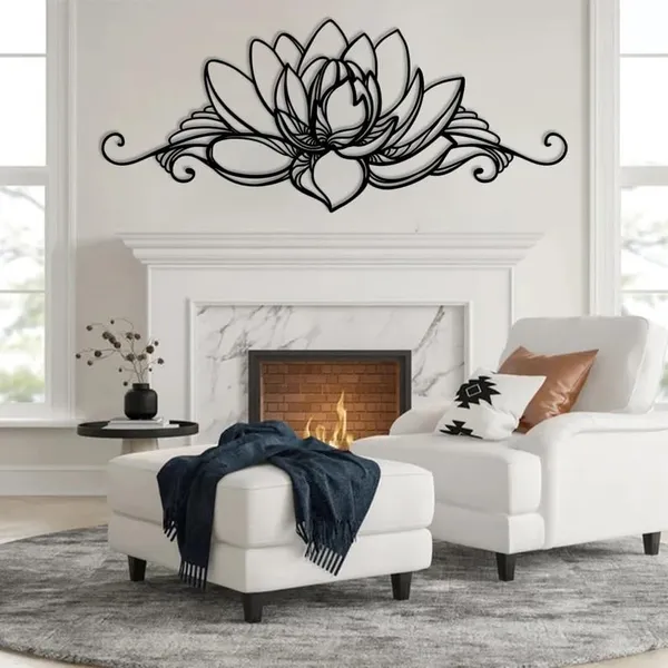 Black_Lotus_Flower_Metal_Wall_Art_|_58L_X_24W_Cm