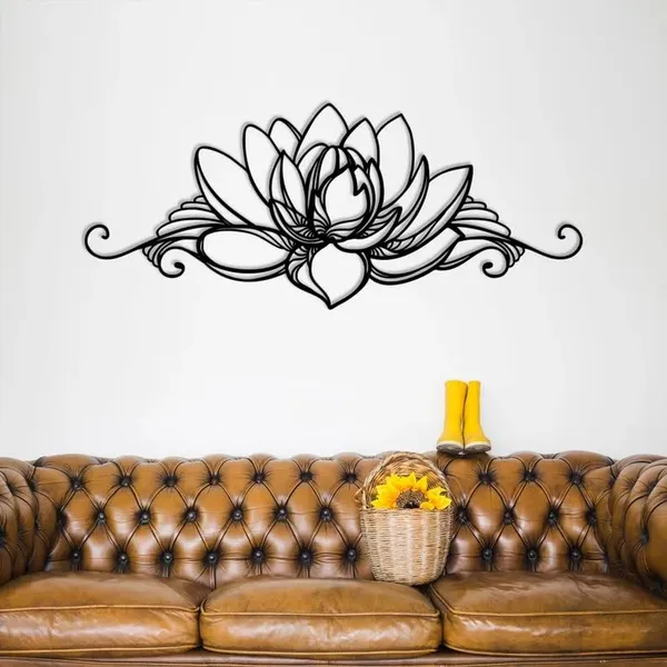 Black_Lotus_Flower_Metal_Wall_Art_|_58L_X_24W_Cm