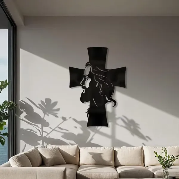 Black_Metal_Wall_Art,_Metal_Jesus_Wall_Decor,_Metal_Jesus_And_The_Cross_Decor,Large_Jesus_Metal_Wall_Art,_Christian_Home_Decor,_Jesus_Cross_Decor_(50X33X15_Cm)