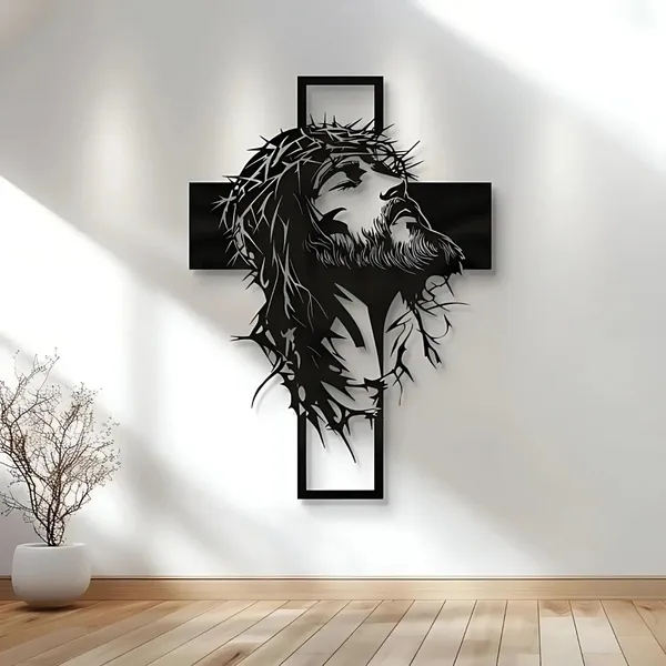 Black_Metal_Wall_Art,_Metal_Jesus_Wall_Decor,_Metal_Jesus_And_The_Cross_Decor,Large_Jesus_Metal_Wall_Art,_Christian_Home_Decor,_Jesus,_The_Cross_(57X43X15_Cm)