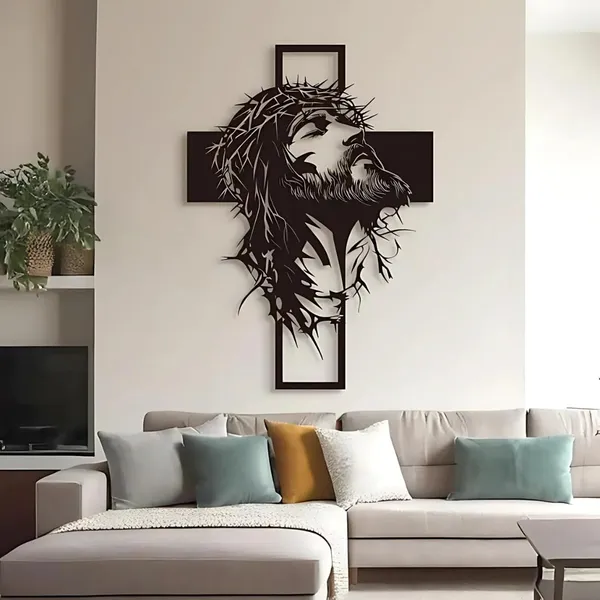 Black_Metal_Wall_Art,_Metal_Jesus_Wall_Decor,_Metal_Jesus_And_The_Cross_Decor,Large_Jesus_Metal_Wall_Art,_Christian_Home_Decor,_Jesus,_The_Cross_(57X43X15_Cm)