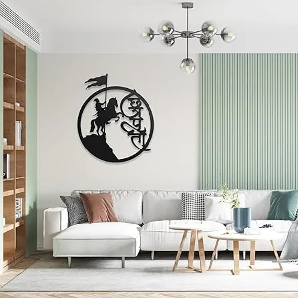 Black_Chhatrapati_Shivaji_Maharaj_Metal_Hanging_Wall_Decor_|_45L_X_38W_Cm