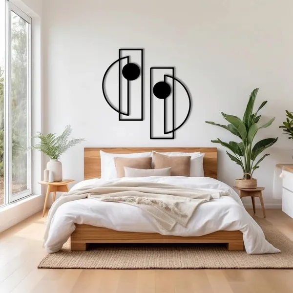 Black_Set_Of_2_Metal_Modern_Wall_Art_|_40L_X_22W_Cm